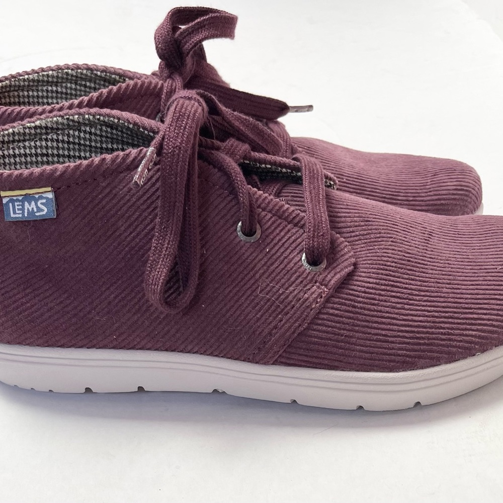 LEMS Unisex Space Kelly Corduroy Burgundy Chukka Boots Men’s 7/Women’s 8.5